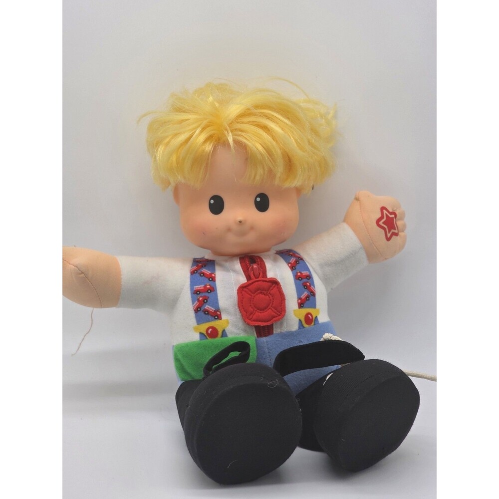 Fisher Price Little People Learn to Dress Eddie Talking Doll 2004 Zip tie Buckle